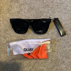 Quay black sunglasses with case